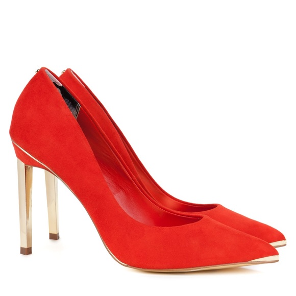 Ted Baker Shoes - Ted Baker Orange Metal Pointed Court Shoes
Elvena